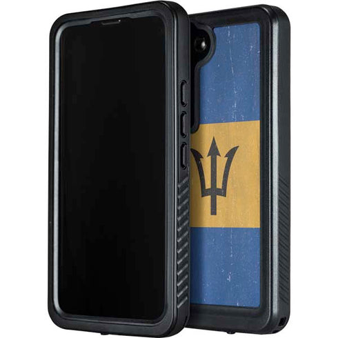 Barbados Flag Distressed Galaxy S24 Plus Waterproof Case